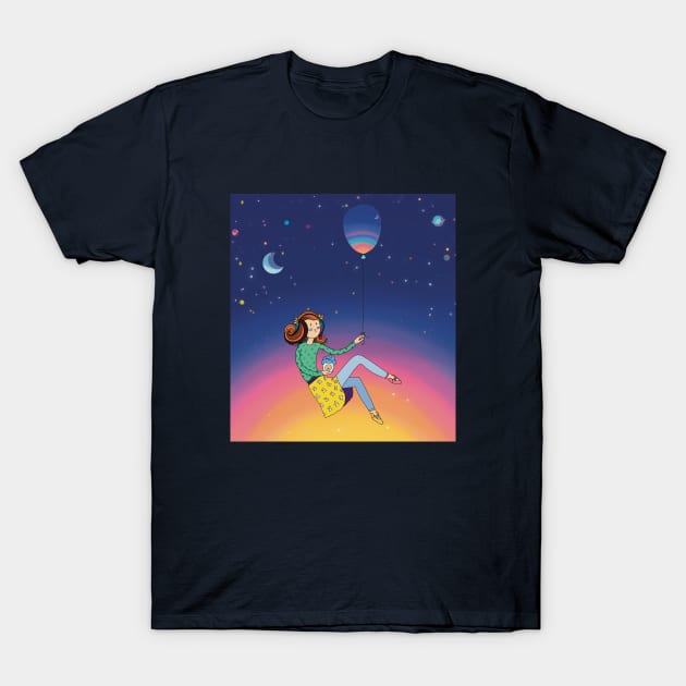 Trip to space T-Shirt by Frenchie Boops 